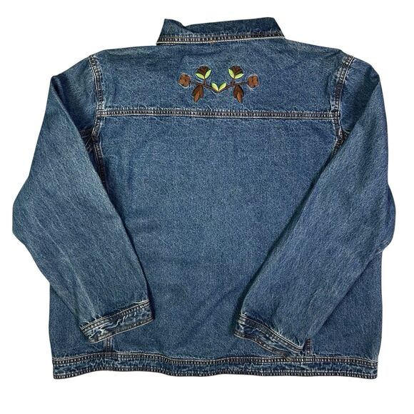 Crystal Kobe Denim Women’s Size XXL Embroidered Blue Denim Jacket - Picture 2 of 6